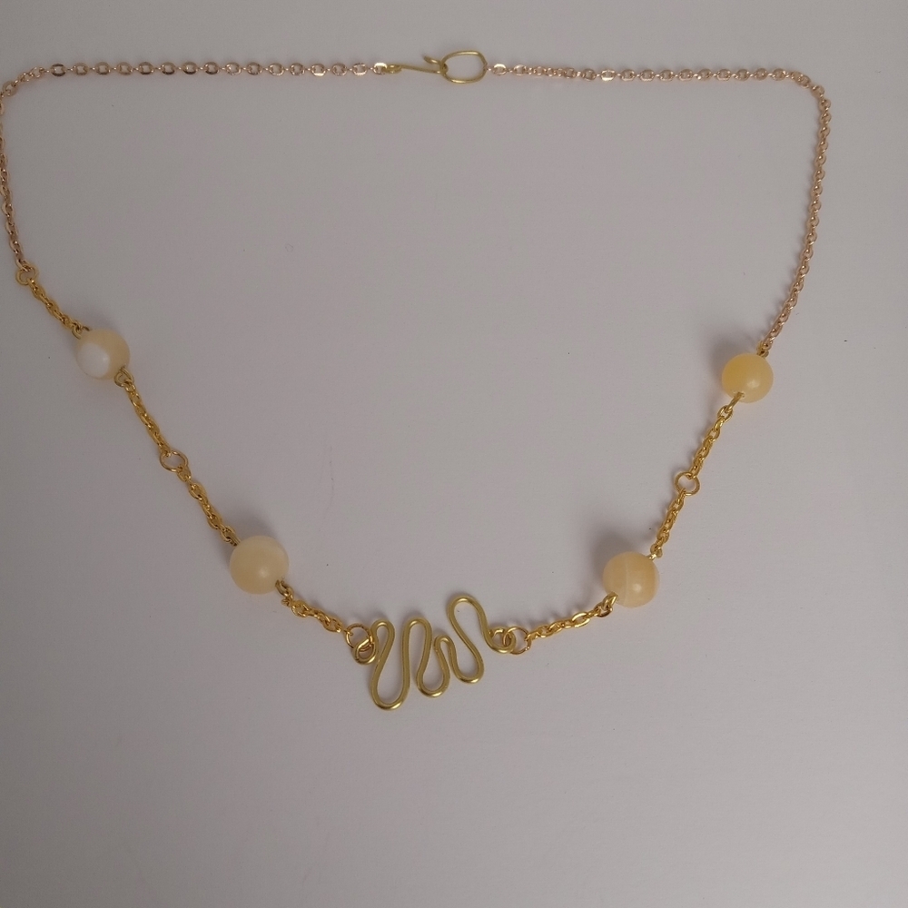 Lemon Jade Wire Wrapped Necklace - Picture 2 of 5